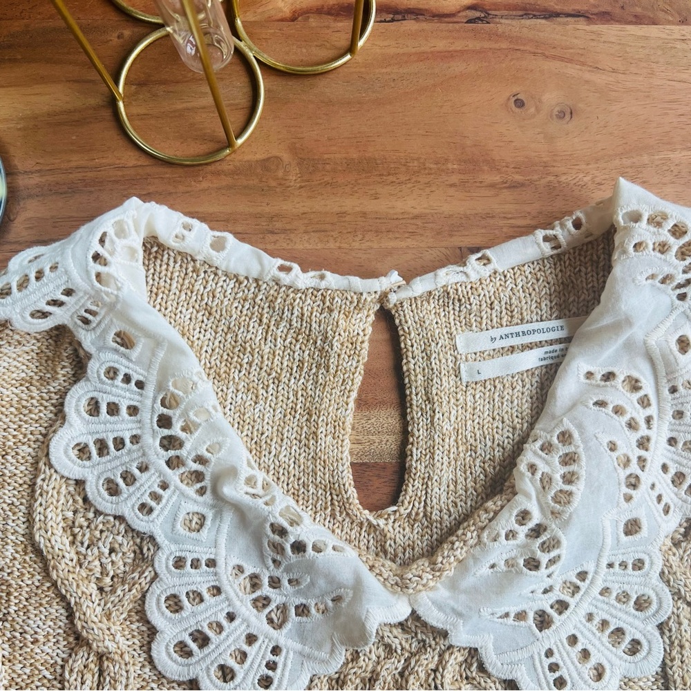 Anthropologie Lace Collar Sweater Tank - Picture 4 of 6